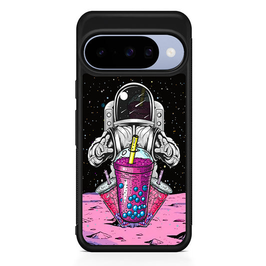 Astronaut and Bubble Ice Google Pixel 10 Case | Google Pixel 10 Rubber Protective Case