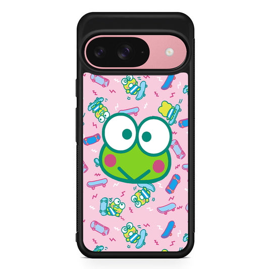Keroppi Skate Pattern Google Pixel 9 Case | Google Pixel 9 Protective Rubber Case