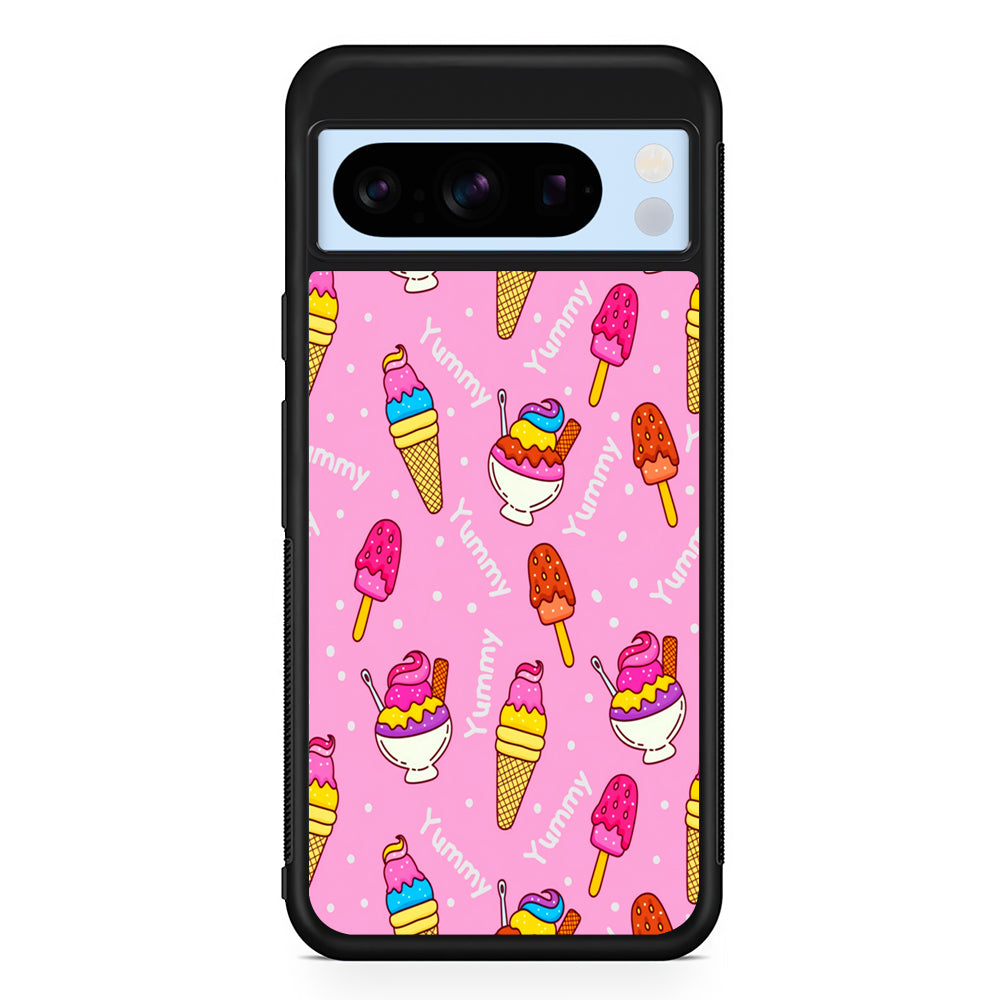 Ice Cream Doodle Yummy Google Pixel 8 Pro Case | Slim Rubber Case for Google Pixel 8 Pro
