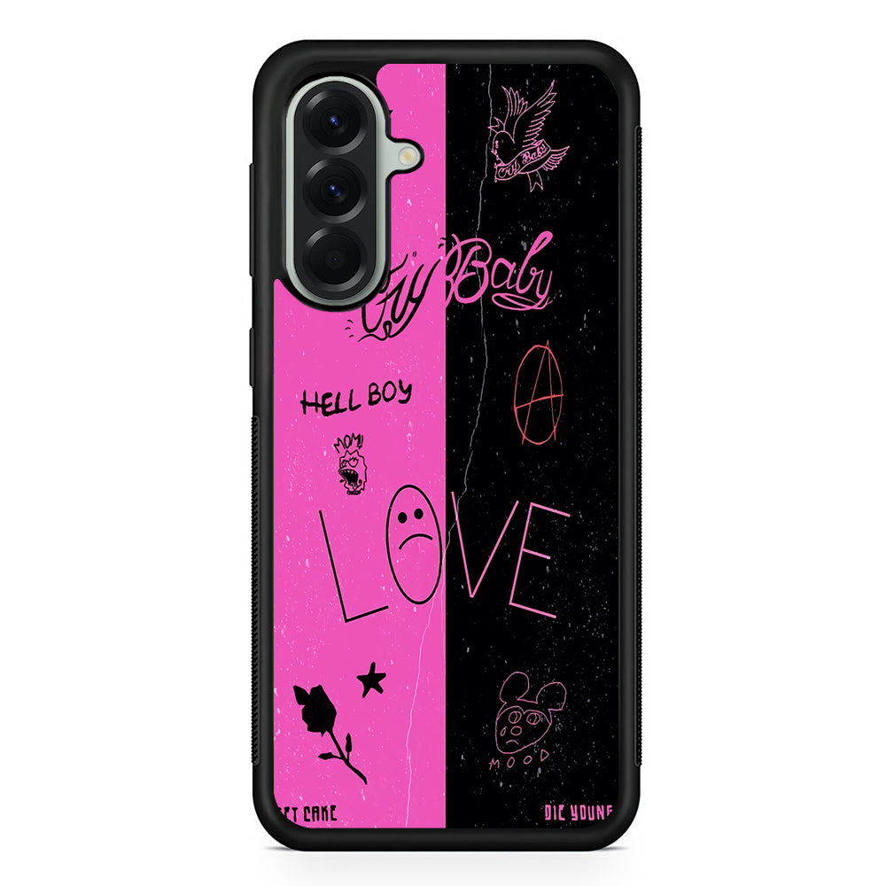 Lil Peep Pink and Black Samsung Galaxy A56 Case | Samsung Galaxy A56 Protective Rubber Case