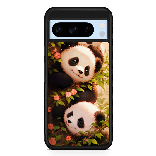Three Cute Pandas Hiding Google Pixel 8 Pro Case | Slim Rubber Case for Google Pixel 8 Pro