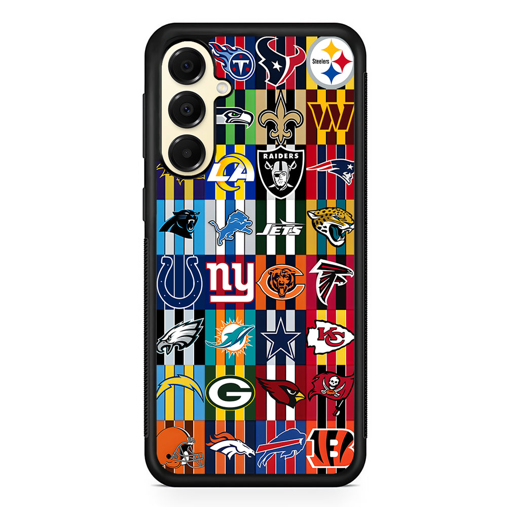 All NFL Football Logo Samsung Galaxy A16 Case | Slim Rubber Samsung Galaxy A16 Case