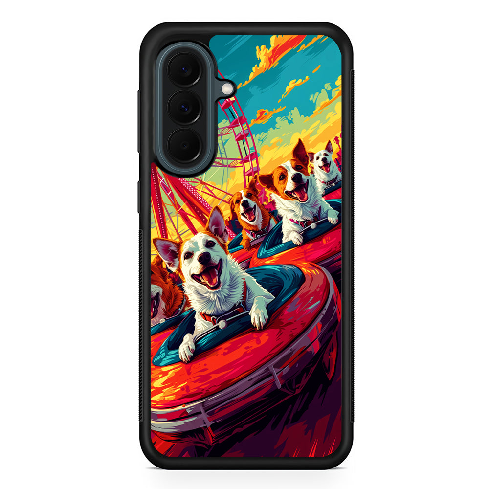 Happy Dogs At Carnival Samsung Galaxy A37 Case | Samsung Galaxy A37 Rubber Phone Case