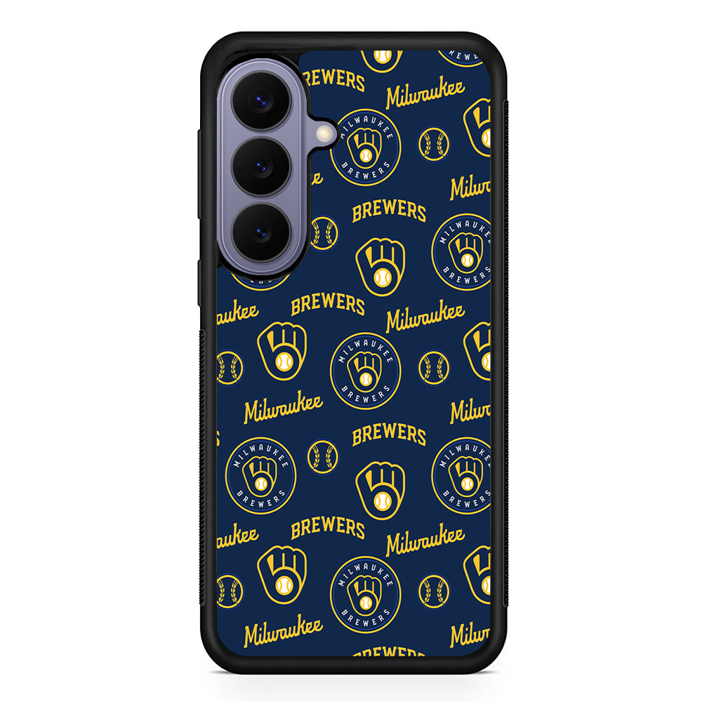MLB Milwaukee Brewers Pattern Samsung Galaxy S26 Case | Durable Rubber Case for Samsung Galaxy S26