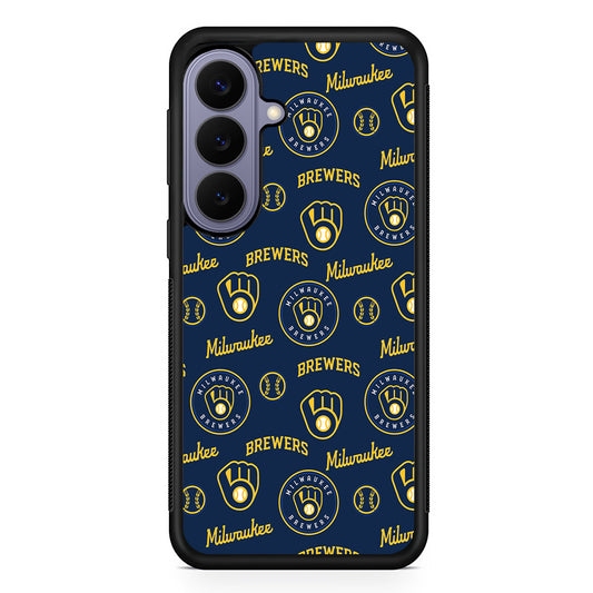 MLB Milwaukee Brewers Pattern Samsung Galaxy S26 Case | Durable Rubber Case for Samsung Galaxy S26