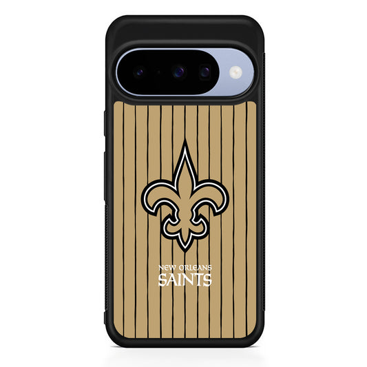 NFL New Orleans Saints Striped Google Pixel 10 Case | Google Pixel 10 Rubber Protective Case