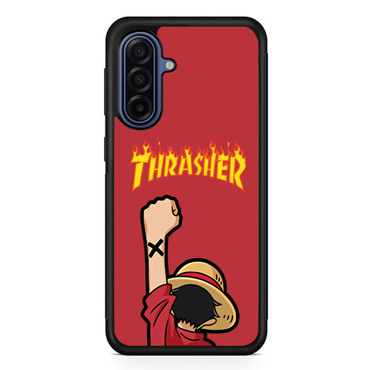 Thrasher Maroon Luffy Samsung Galaxy A17 Case | Samsung Galaxy A17 Protective Rubber Case
