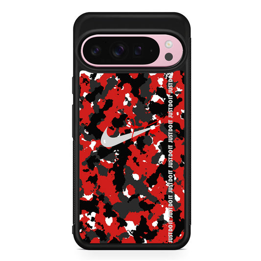 Nike Red Splash Camouflage Google Pixel 9 Pro XL Case | Protective Cover