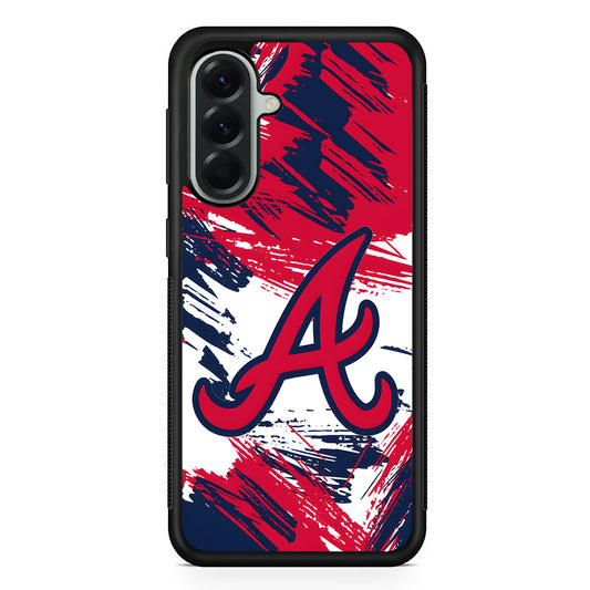 MLB Atlanta Braves Logo Samsung Galaxy A56 Case | Samsung Galaxy A56 Protective Rubber Case