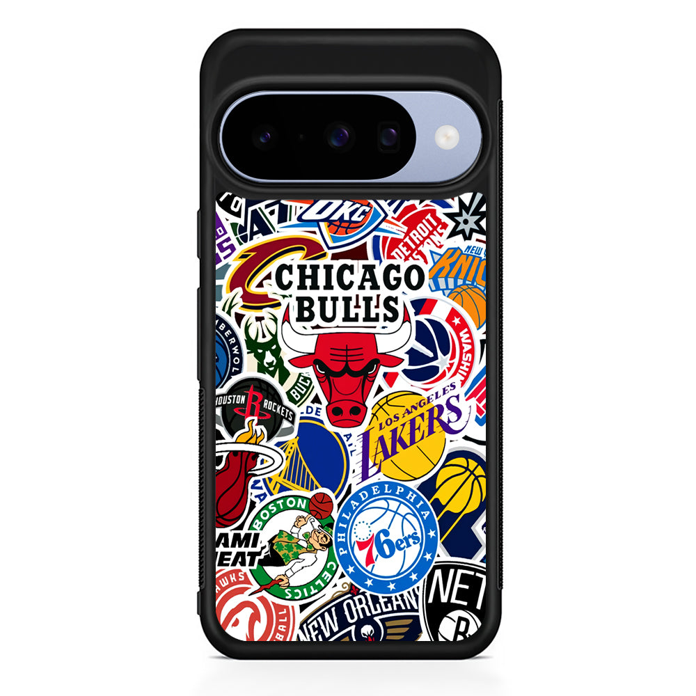 Collection of NBA Club logos Google Pixel 10 Case | Google Pixel 10 Rubber Protective Case