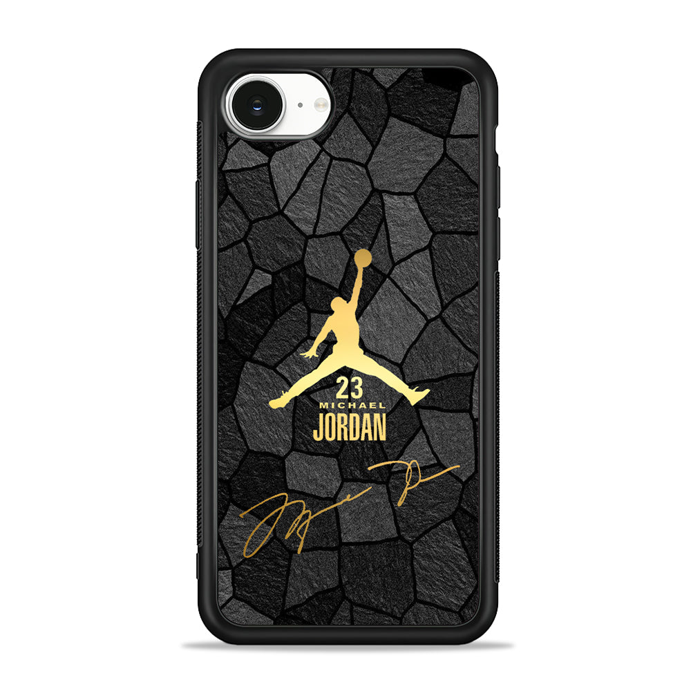 Air Jordan Golden Silhouette iPhone 16e Case - Slim Silicone Case