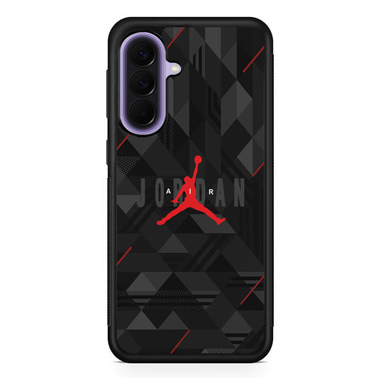 Air Jordan Black Shapes Samsung Galaxy A57 Case | Slim Samsung Galaxy A57 Rubber Case