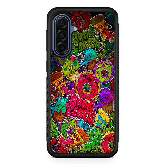 Colorful Scary Food Doodle Samsung Galaxy A17 Case | Slim Protective Phone Cover