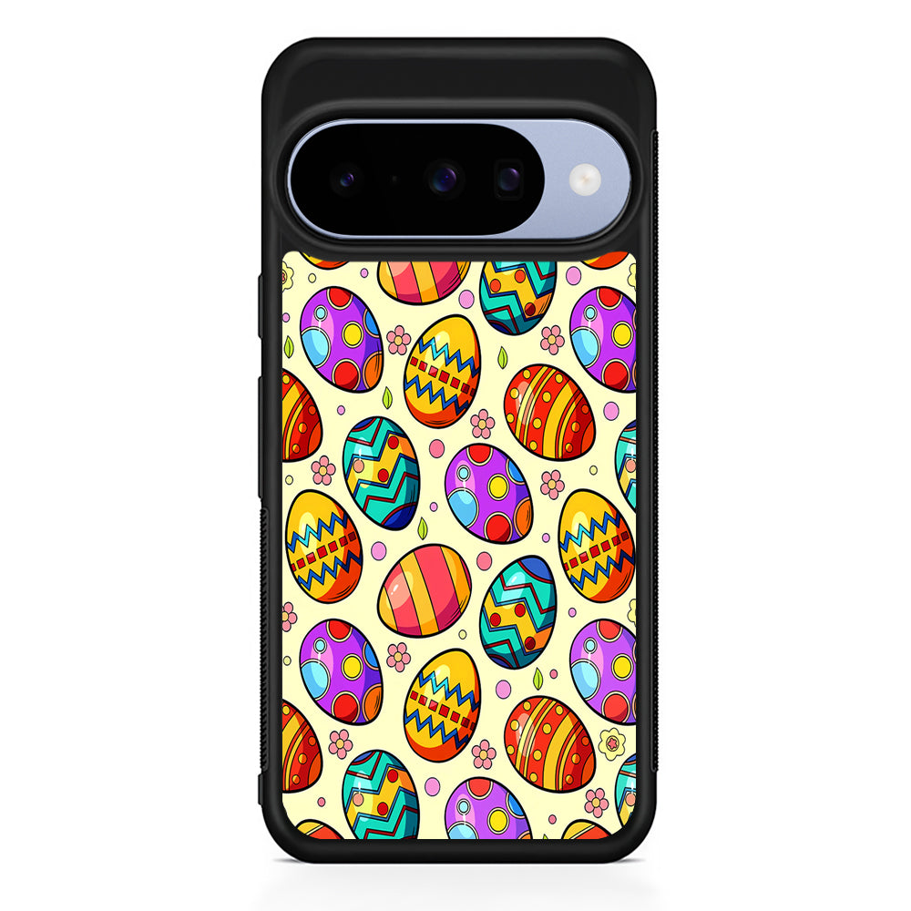 Easter Eggs Colorful Pattern Google Pixel 10 Case | Google Pixel 10 Rubber Protective Case