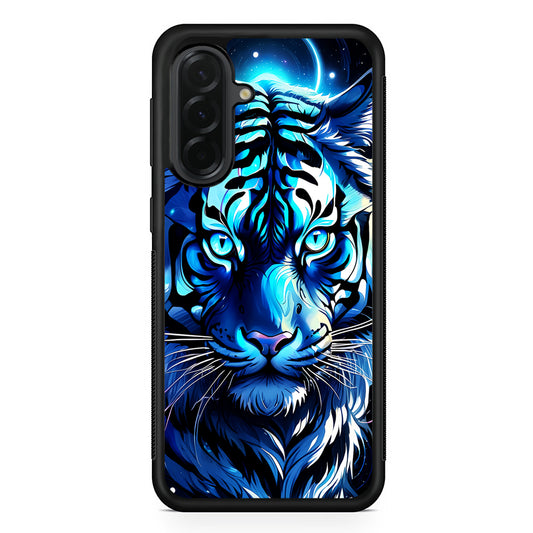 Blue Tiger Head Samsung Galaxy A36 Case | Protective Rubber Cover