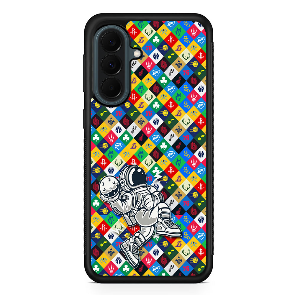 Astronauts Basketball Team Logo Samsung Galaxy A37 Case | Samsung Galaxy A37 Rubber Phone Case