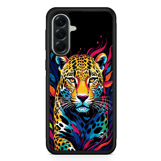 A Colorful Leopard on The Hunt Samsung Galaxy A56 Case | Samsung Galaxy A56 Protective Rubber Case