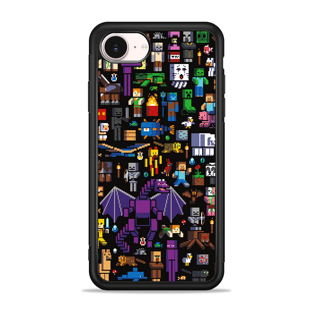 Minicraft All Characters iPhone 17e Case - Silicone Case