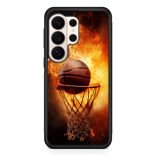 Basketball Ball on Fire Samsung Galaxy S26 Ultra Case | Slim Protective Case for Samsung Galaxy S26 Ultra