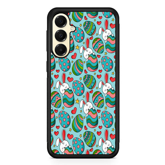 Easter Eggs and Rabbits Pattern Samsung Galaxy A16 Case | Slim Rubber Samsung Galaxy A16 Case