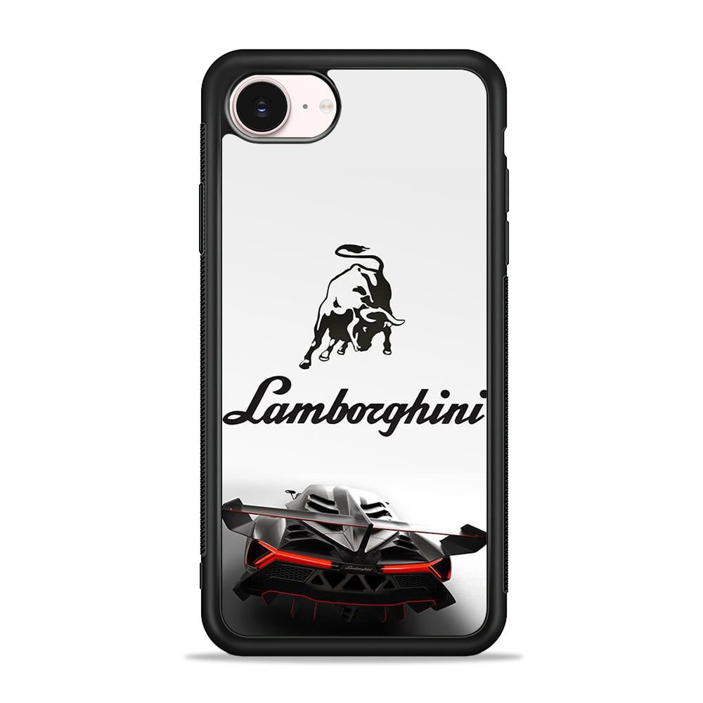 Lamborghini White Logo Car iPhone 17e Case - Silicone Case