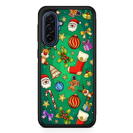 Christmas Ornaments Pattern Green Samsung Galaxy A17 Case | Slim Protective Phone Cover