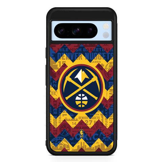 NBA Denver Nuggets Chevron Google Pixel 8 Pro Case | Slim Rubber Case for Google Pixel 8 Pro
