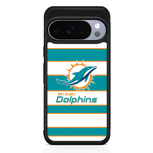 NFL Miami Dolphins White Stripe Google Pixel 10 Pro Case | Slim Google Pixel 10 Pro Rubber Case
