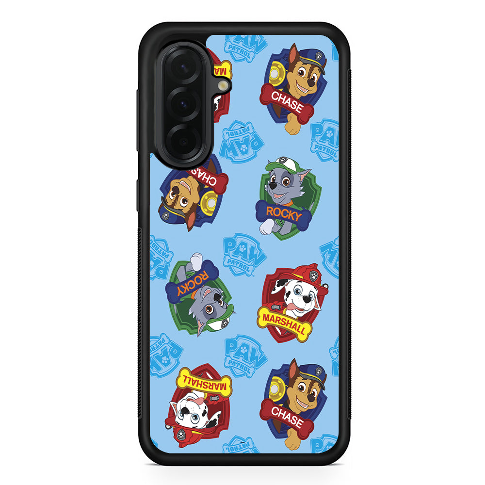 Paw Patrol Blue Background Samsung Galaxy A36 Case | Protective Rubber Cover