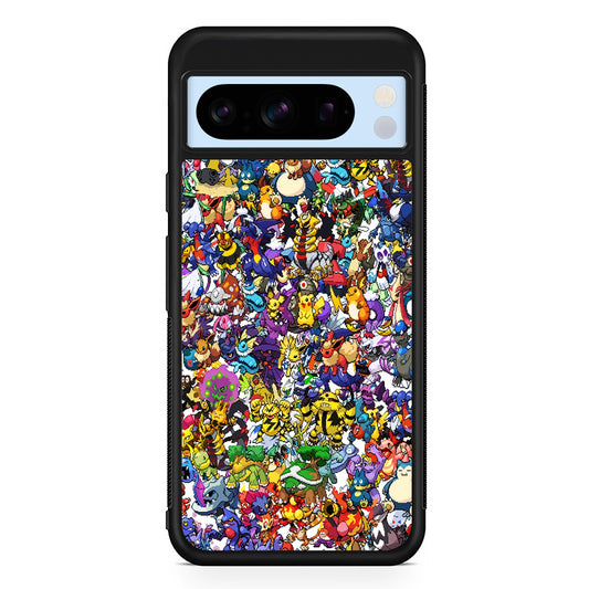 Pokemon All Characters Google Pixel 8 Pro Case | Slim Rubber Case for Google Pixel 8 Pro