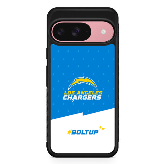 NFL Los Angeles Chargers Pattern Google Pixel 9 Case | Google Pixel 9 Protective Rubber Case