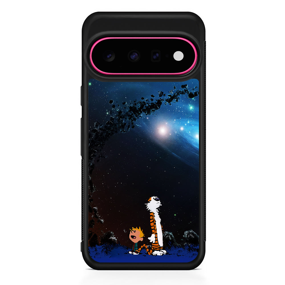 Calvin and Hobbes Galaxy Google Pixel 11 Case | Slim Shockproof Cover