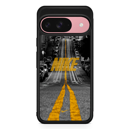 Nike Night Yellow Flames Google Pixel 9 Case | Durable Google Pixel 9 Cover