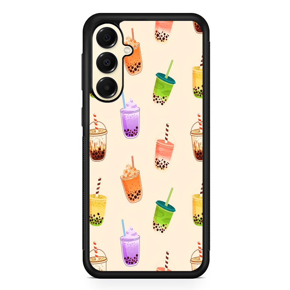 Bubble Tea Cups Colorful Samsung Galaxy A16 Case | Slim Rubber Samsung Galaxy A16 Case
