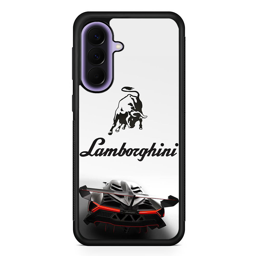 Lamborghini White Logo Car Samsung Galaxy A57 Case | Slim Samsung Galaxy A57 Rubber Case