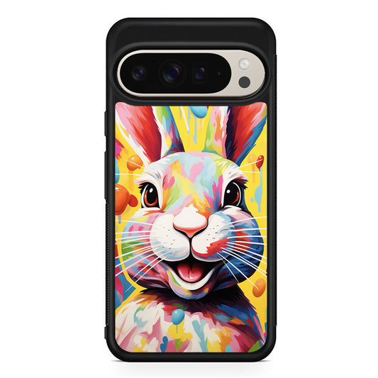 Happy Rabbit Painting Google Pixel 9 Pro Case | Slim Protective Cover