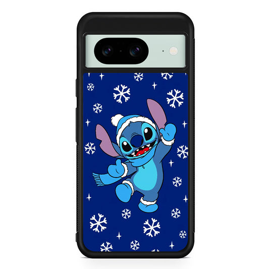 Stitch Navy Winter Google Pixel 8 Case | Durable Protective Cover for Google Pixel 8