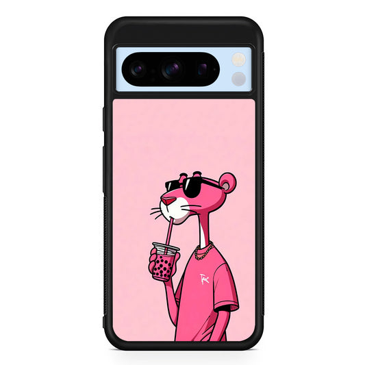 Pink Panther Drinks Bubble Tea Google Pixel 8 Pro Case | Slim Rubber Case for Google Pixel 8 Pro
