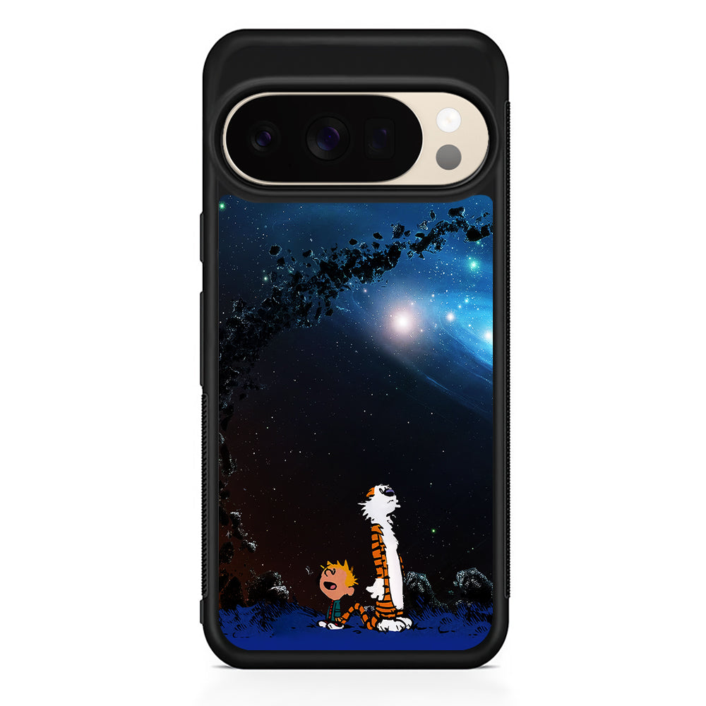 Calvin and Hobbes Galaxy Google Pixel 10 Pro XL Case | Slim Google Pixel 10 Pro XL Protective Case