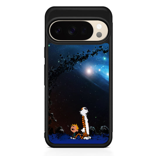 Calvin and Hobbes Galaxy Google Pixel 10 Pro XL Case | Slim Google Pixel 10 Pro XL Protective Case