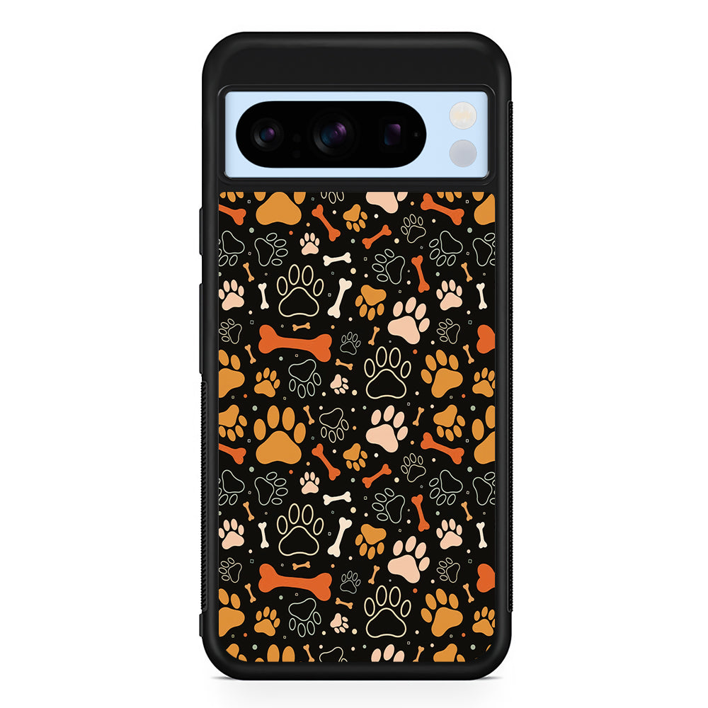 Dog Footprints and Bones Google Pixel 8 Pro Case | Slim Rubber Case for Google Pixel 8 Pro