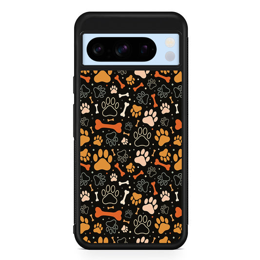 Dog Footprints and Bones Google Pixel 8 Pro Case | Slim Rubber Case for Google Pixel 8 Pro