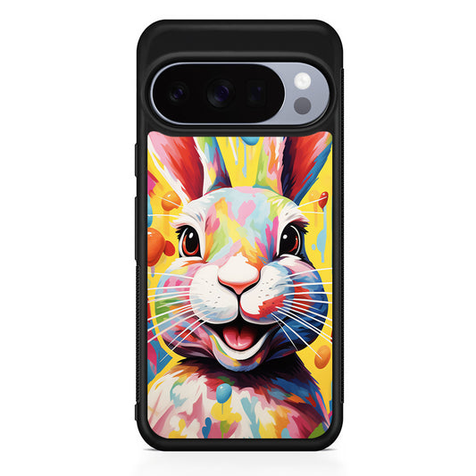 Happy Rabbit Painting Google Pixel 10 Pro Case | Slim Google Pixel 10 Pro Rubber Case