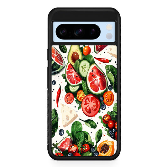 Fresh Organic Fruits and Vegetables Google Pixel 8 Pro Case | Slim Rubber Case for Google Pixel 8 Pro