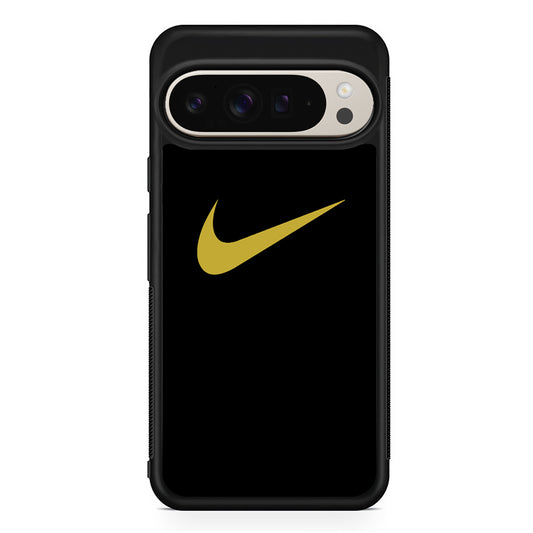 Nike Gold Logo Black Google Pixel 9 Pro Case | Slim Protective Cover
