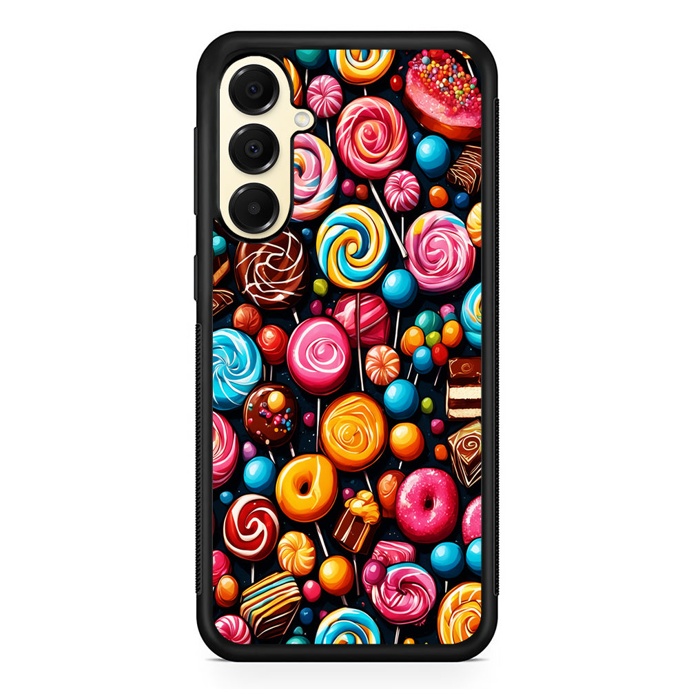 Colorful Assortment of Candies Samsung Galaxy A16 Case | Slim Rubber Samsung Galaxy A16 Case