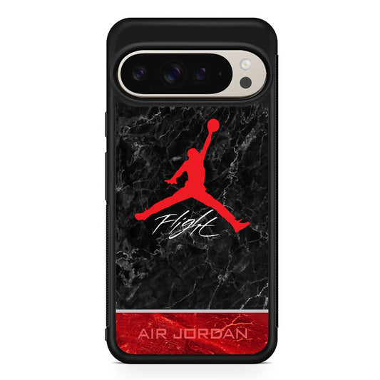 Air Jordan Flight Black Marble Google Pixel 9 Pro Case | Slim Protective Cover