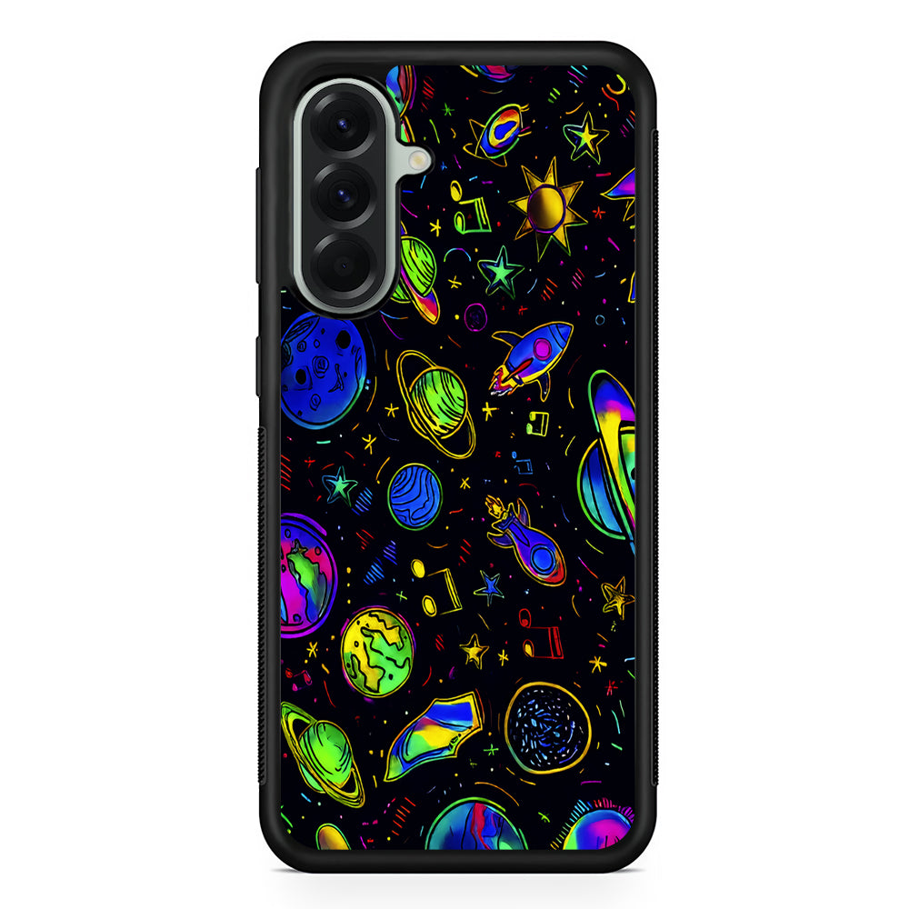 Space Planets and Spaceships Samsung Galaxy A56 Case | Samsung Galaxy A56 Protective Rubber Case