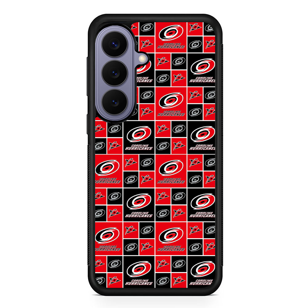 NHL Carolina Hurricanes Pattern Samsung Galaxy S26 Case | Durable Rubber Case for Samsung Galaxy S26