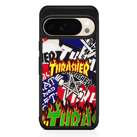 Thrasher Sticker Flat Google Pixel 10 Pro XL Case | Durable Google Pixel 10 Pro XL Cover